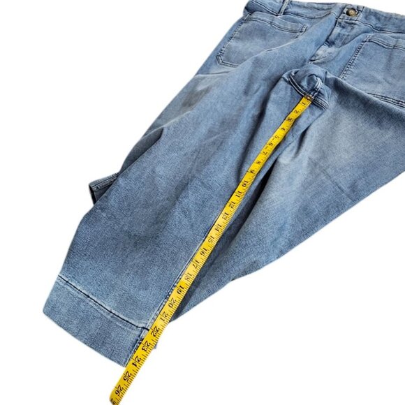 Anthropologie Maeve Colette Regenerative Cotton Crop Wide-Leg Jean, Plus, 26W - Picture 4 of 10